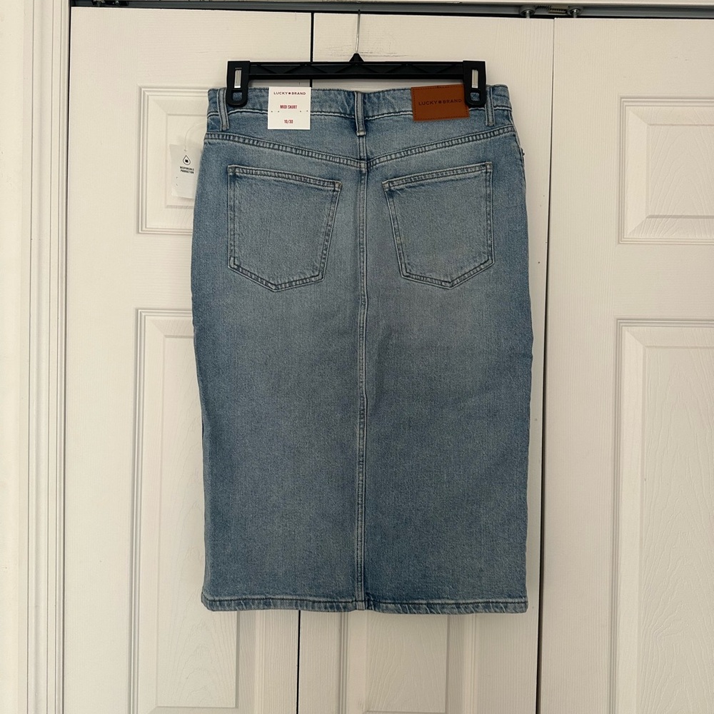 Lucky Brand Light Blue Denim Midi Skirt - Picture 2 of 6